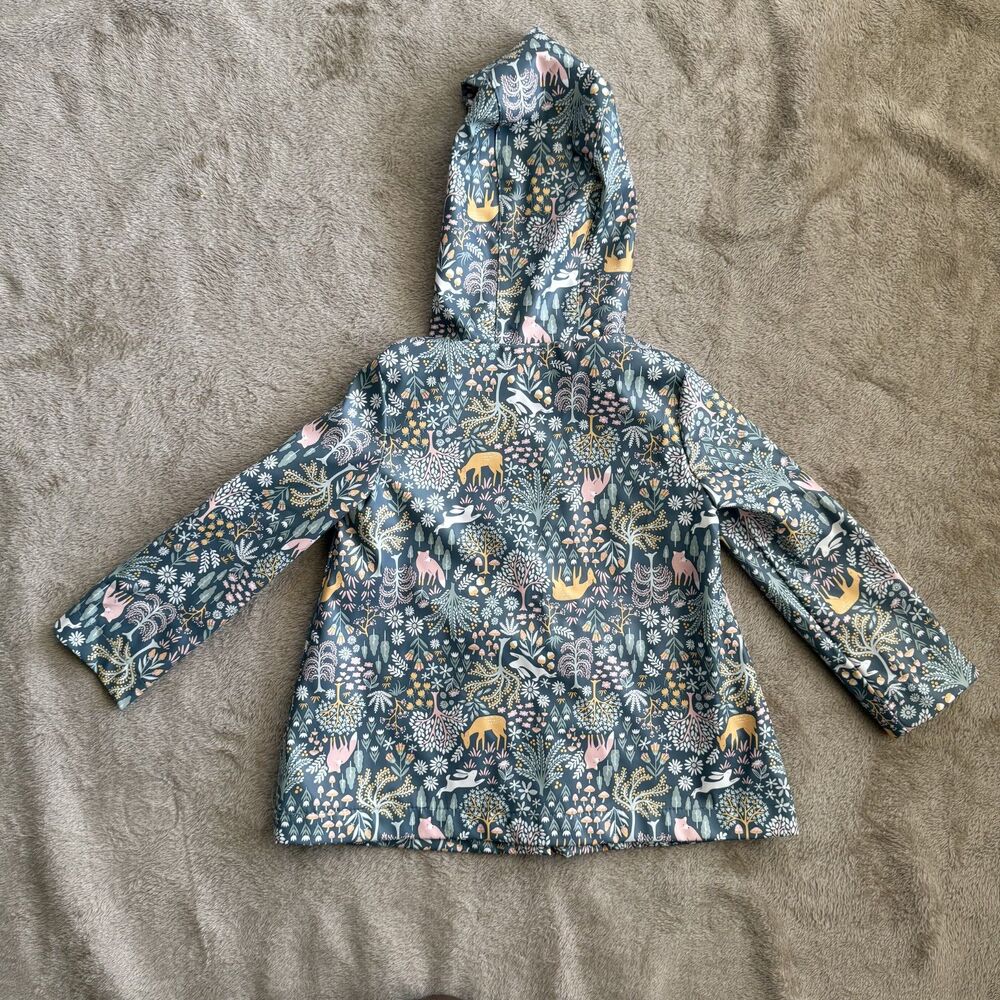 Rachel Zoe Girls Floral Raincoat Size 2T Multicolor Green Yellow Gently Used